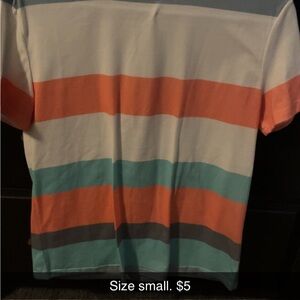 SHEIN Multicolor Striped Short Sleeve Tee